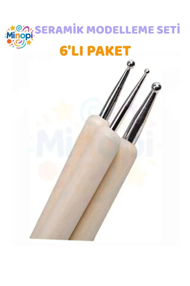 Seramik Kil Çömlek Şekillendirici 6 lı Seramik Modelaj Oyma Seti Heykel Katlama Kalemi Oyma
