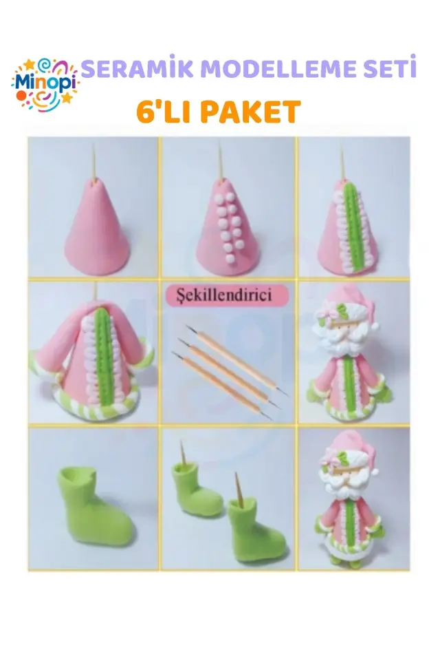 Seramik Kil Çömlek Şekillendirici 6 lı Seramik Modelaj Oyma Seti Heykel Katlama Kalemi Oyma