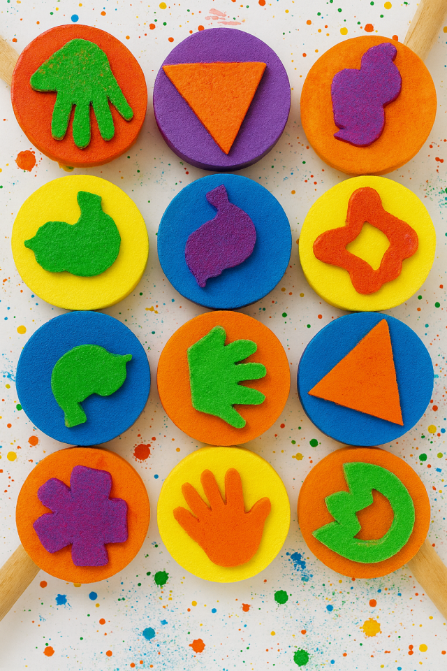 Yuvarlak Eva Boyama Baskısı Seti 12'li Paket