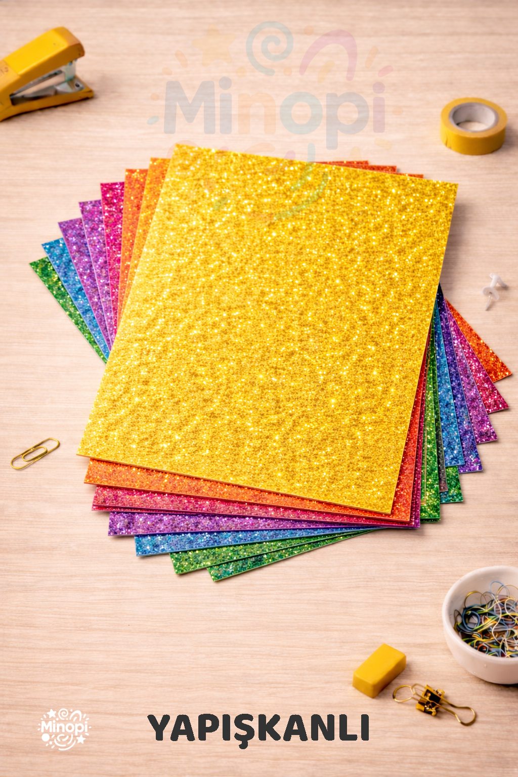 10'lu Karışık Renk 50 x 70 cm Eva Simli Yapışkanlı Model Büyük Boy