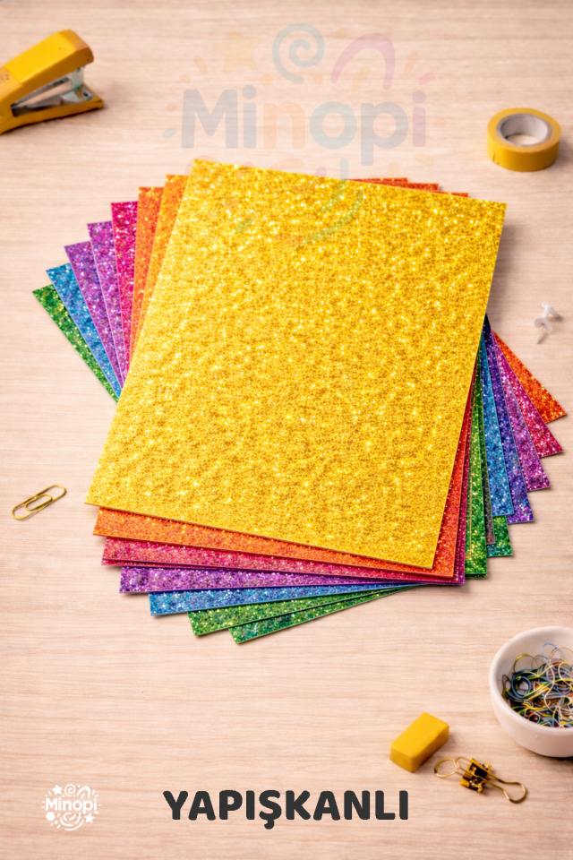 10'lu Karışık Renk 50 x 70 cm Eva Simli Yapışkanlı Model Büyük Boy