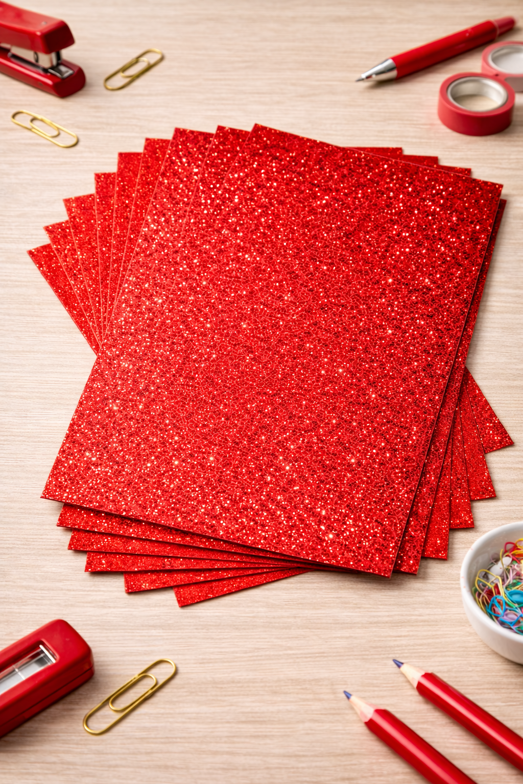 10'lu Kırmızı Renk 50 x 70 cm Eva Simli Model Büyük Boy