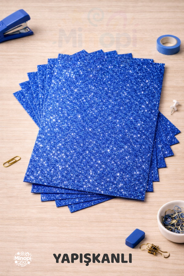 10'lu Mavi Renk 50 x 70 cm Eva Simli Yapışkanlı Model Büyük Boy