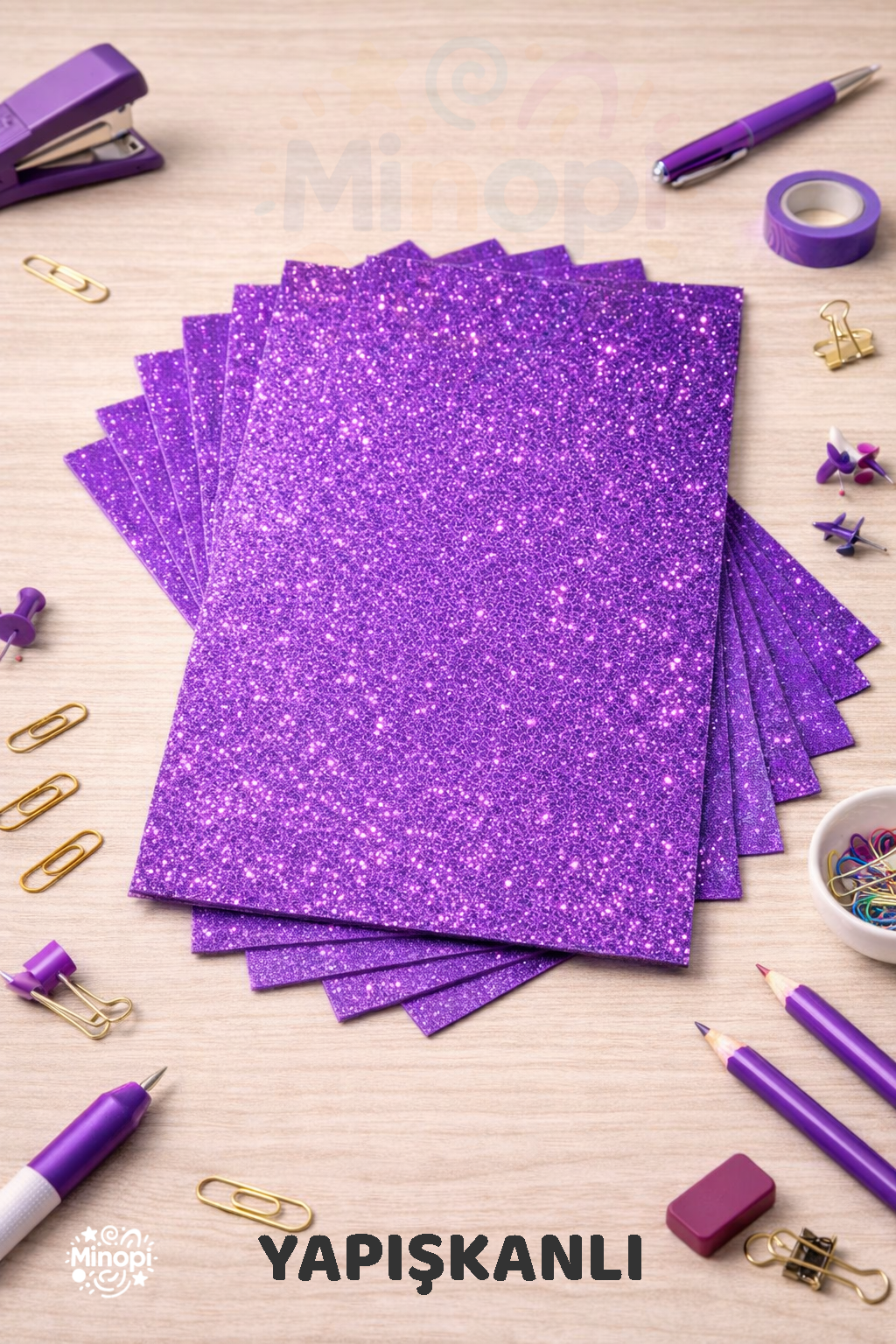 10'lu Mor Renk 50 x 70 cm Eva Simli Yapışkanlı Model Büyük Boy