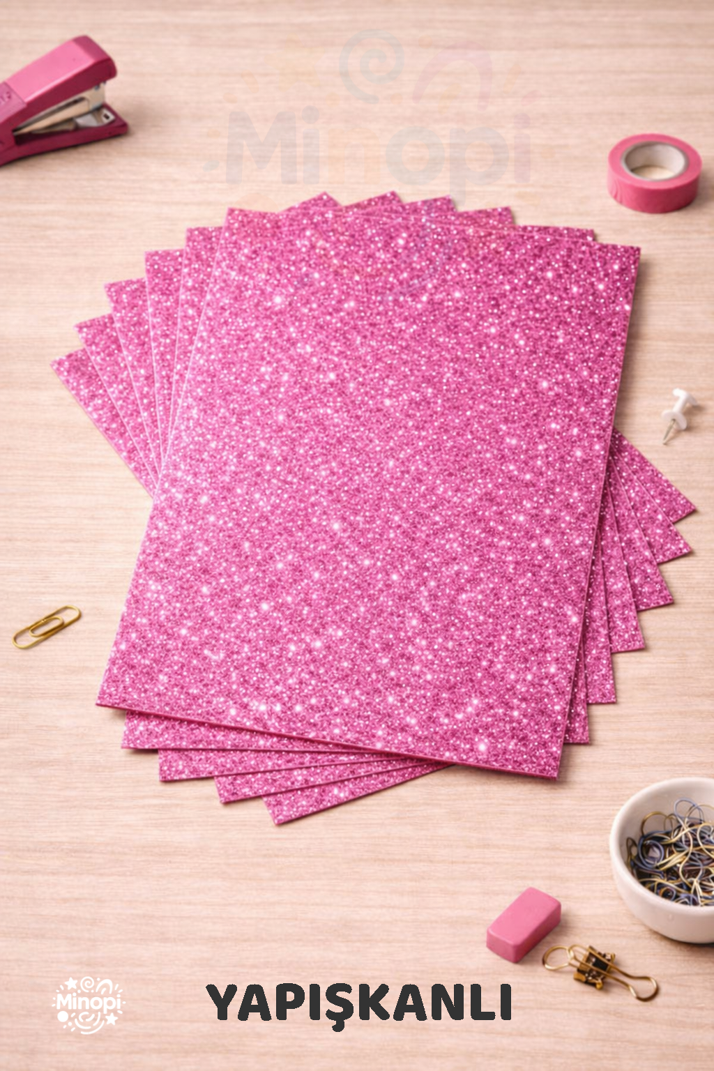 10'lu Pembe Renk 50 x 70 cm Eva Simli Yapışkanlı Model Büyük Boy