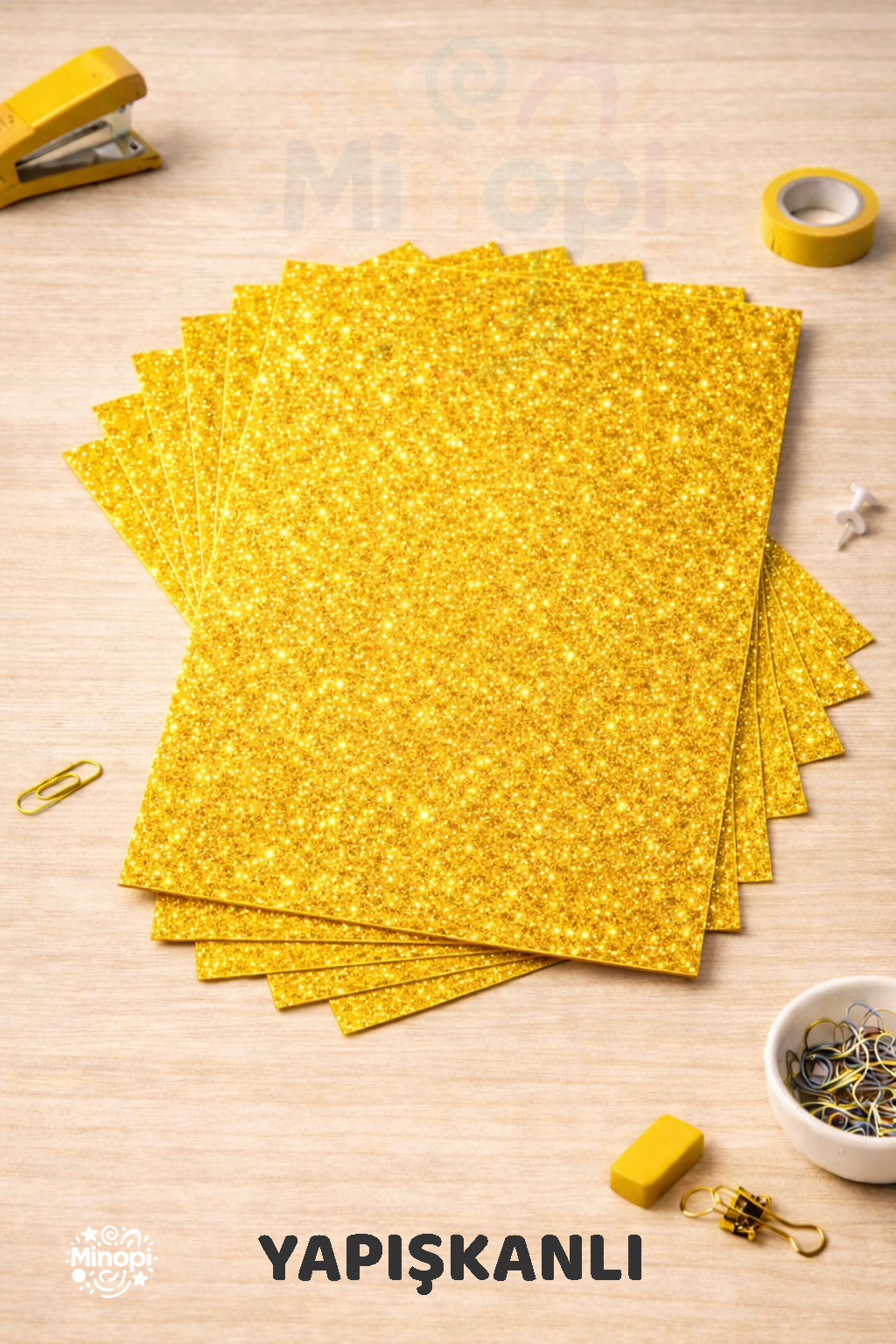 10'lu Sarı Renk 50 x 70 cm Eva Simli Yapışkanlı Model Büyük Boy