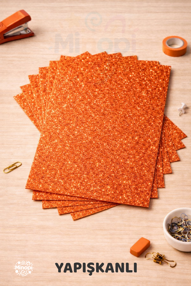 10'lu Turuncu Renk 50 x 70 cm Eva Simli Yapışkanlı Model Büyük Boy