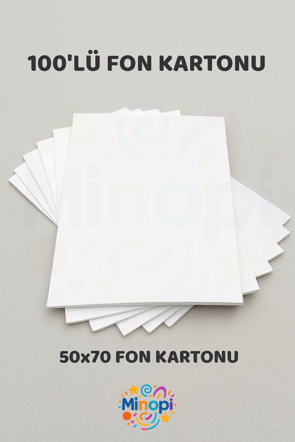 Beyaz Fon Kartonu 50x70 cm 100'lü Paket Renkli Fon Kartonu Kalın Büyük Boy