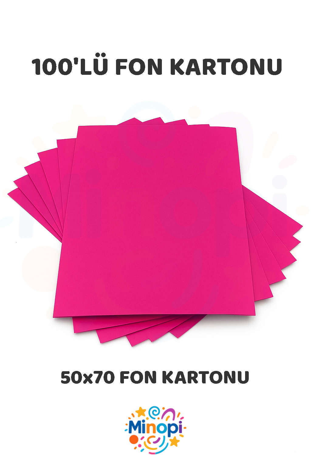 Fuşya Fon Kartonu 50x70 cm 100'lü Paket Renkli Fon Kartonu Büyük Boy