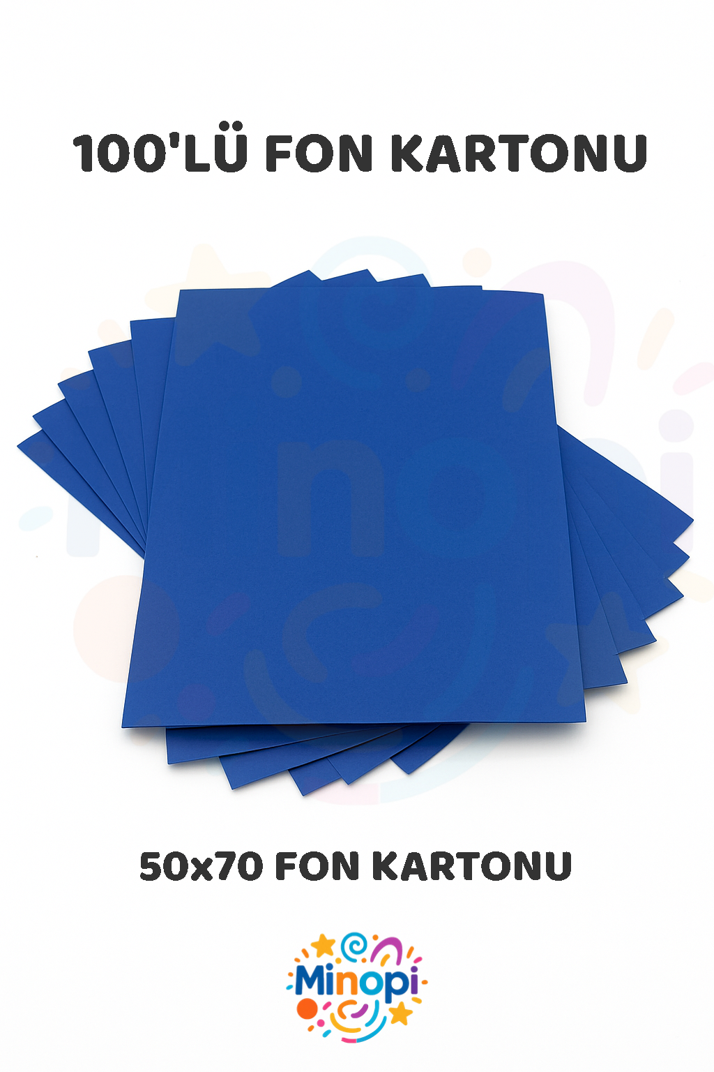 Koyu Mavi Fon Kartonu 50x70 cm 100'lü Paket Renkli Fon Kartonu Kalın Büyük Boy