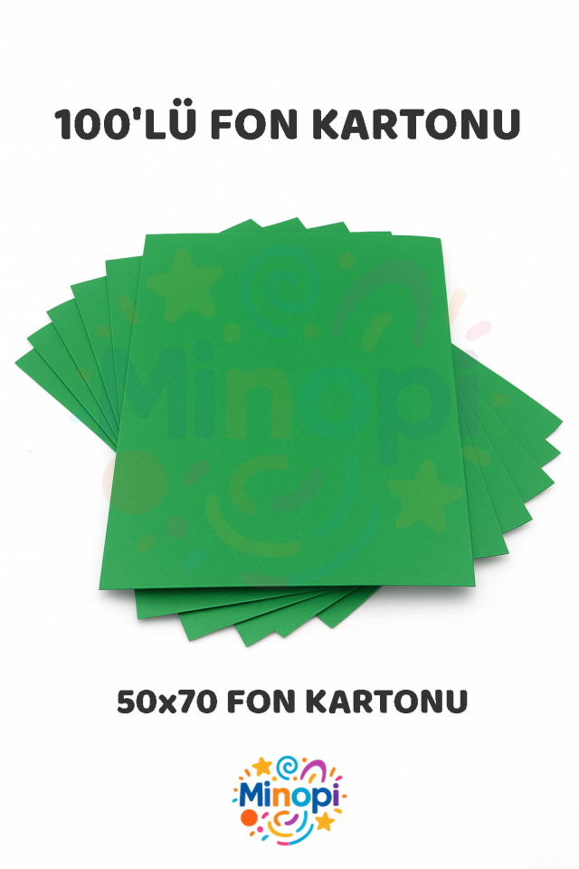 Koyu Yeşil Fon Kartonu 50x70 cm 100'lü Paket Renkli Fon Kartonu Kalın Büyük Boy