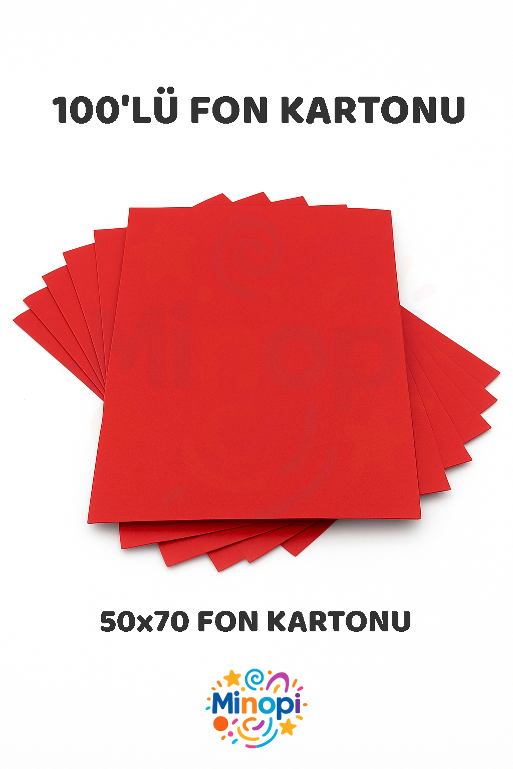 Kırmızı Fon Kartonu 50x70 cm 100'lü Paket Renkli Fon Kartonu Kalın Büyük Boy
