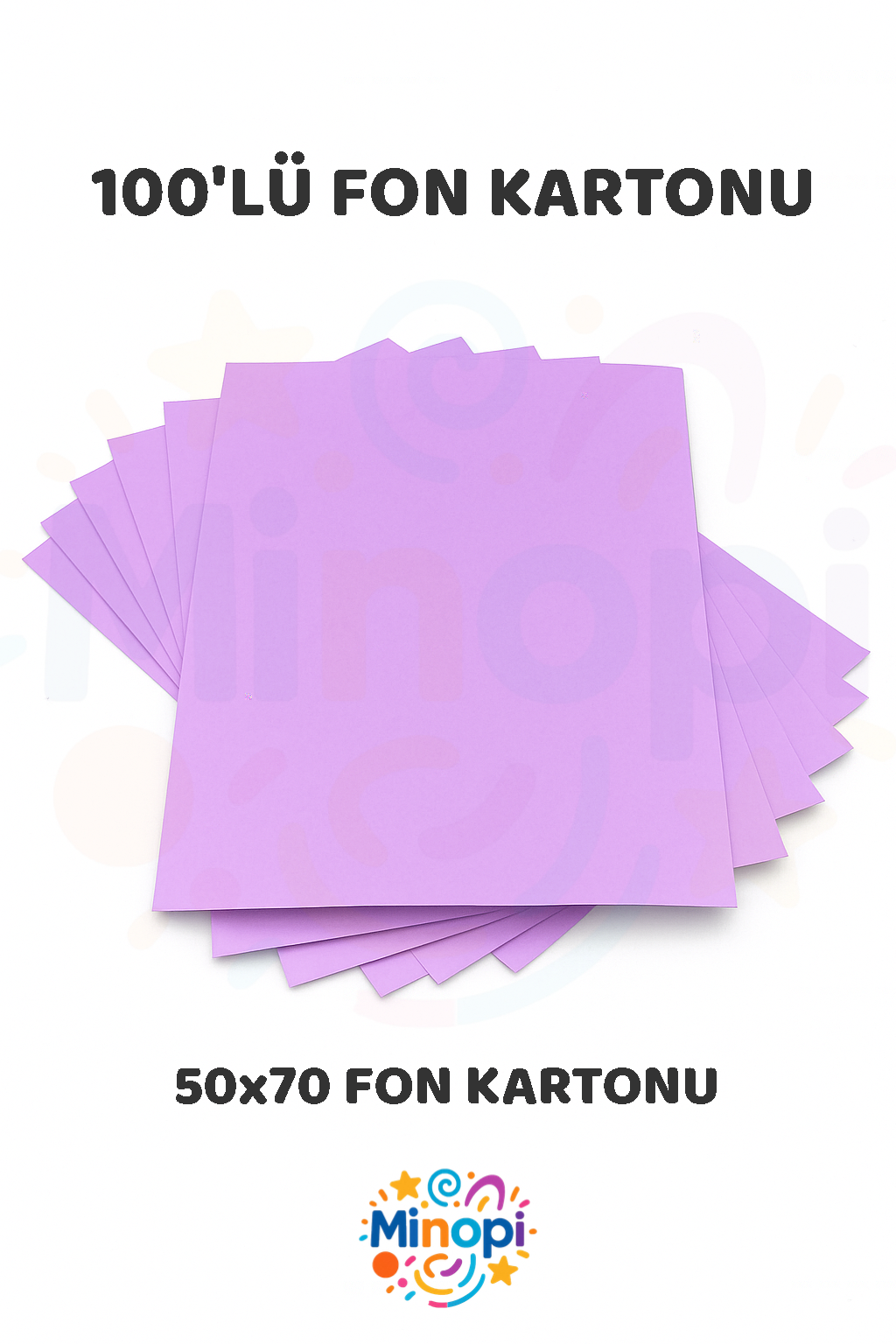 Lila Fon Kartonu 50x70 cm 100'lü Paket Renkli Fon Kartonu Kalın Büyük Boy