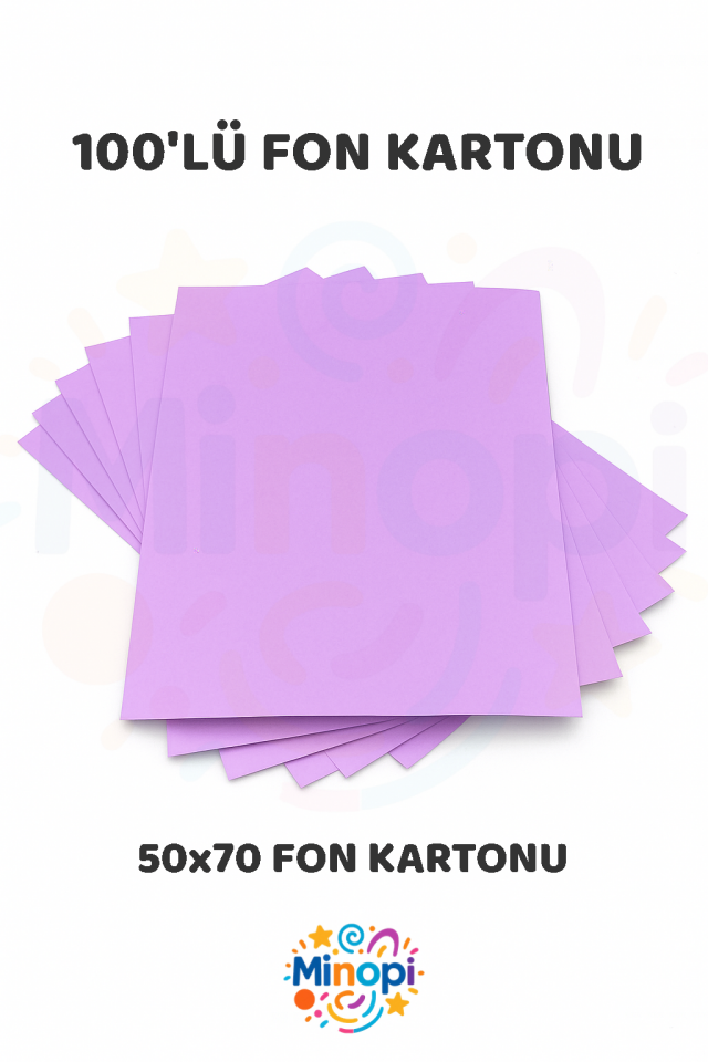 Lila Fon Kartonu 50x70 cm 100'lü Paket Renkli Fon Kartonu Kalın Büyük Boy