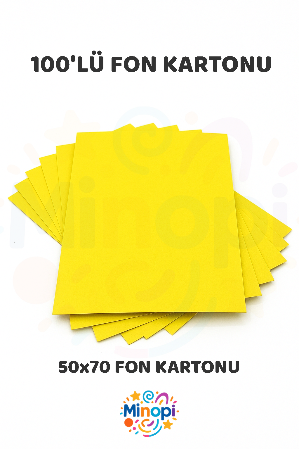Sarı Fon Kartonu 50x70 cm 100'lü Paket Renkli Fon Kartonu Kalın Büyük Boy