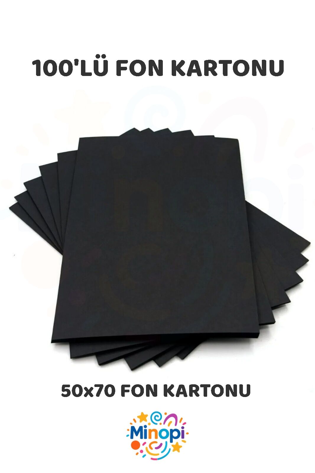 Siyah Fon Kartonu 50x70 cm 100'lü Paket Renkli Fon Kartonu Kalın Büyük Boy