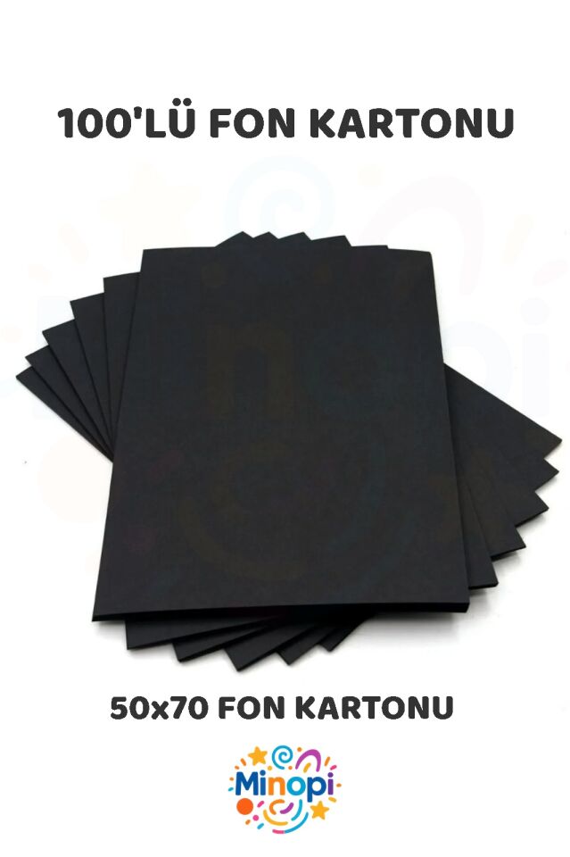 Siyah Fon Kartonu 50x70 cm 100'lü Paket Renkli Fon Kartonu Kalın Büyük Boy