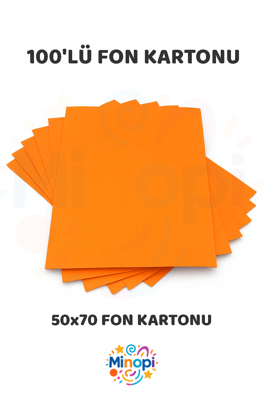 Turuncu Fon Kartonu 50x70 cm 100'lü Paket Renkli Fon Kartonu Kalın Büyük Boy