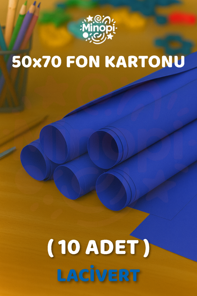 Koyu Mavi Fon Kartonu 50x70 cm 10'lu Paket Renkli Fon Kartonu