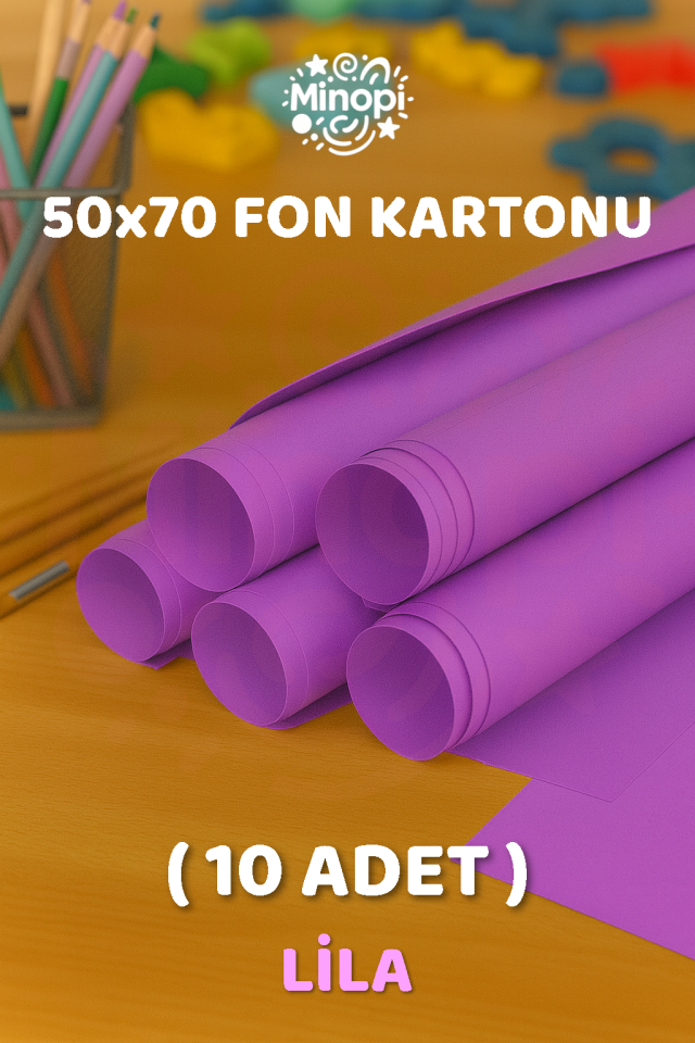 Lila Fon Kartonu 50x70 cm 10'lu Paket Renkli Fon Kartonu