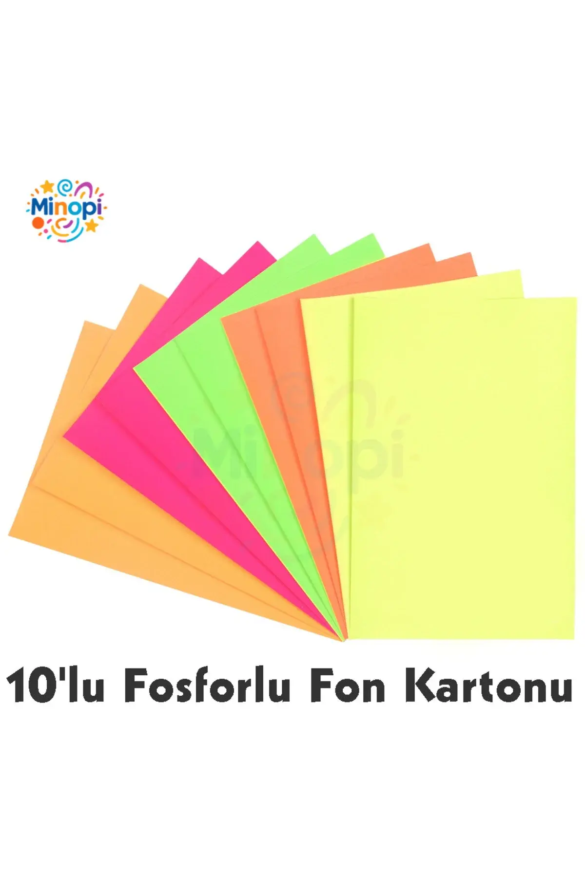 Fosforlu Fon Kartonu 50 X 70 120 G Karışık Renk 10'lu Rulo