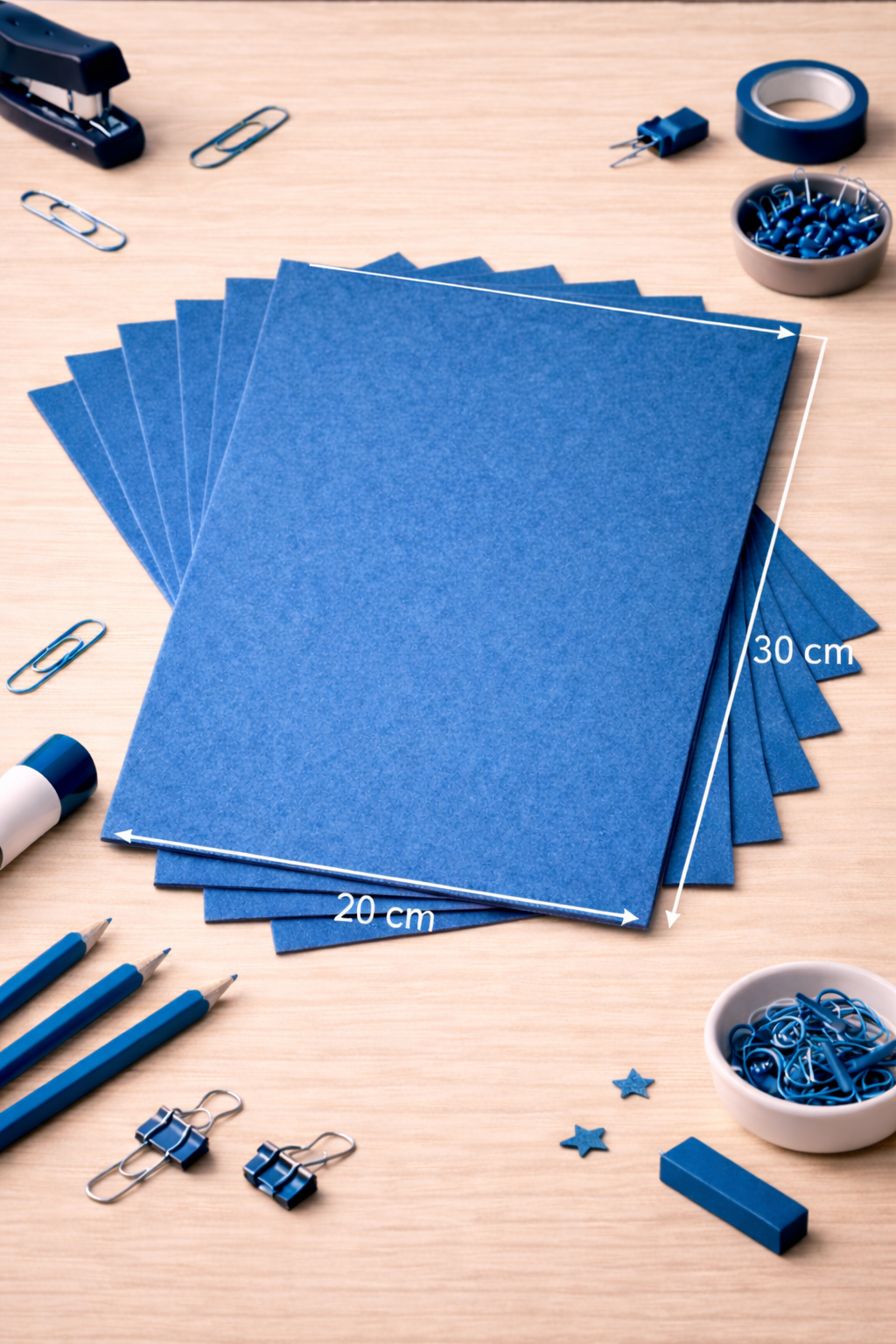 Mavi Renk Keçe Tabaka 10'lu Paket 20x30 cm - 1.5 mm Kalınlık
