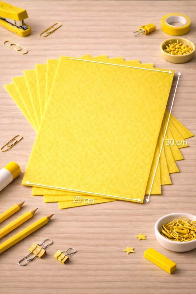 Sarı Renk Keçe Tabaka 10'lu Paket 20x30 cm - 1.5 mm Kalınlık