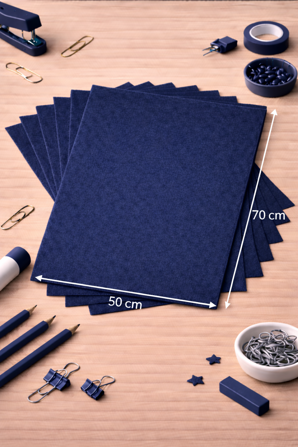 Lacivert Keçe Tabaka 10'lu Paket 50x70 cm - 1.5 mm Kalınlık