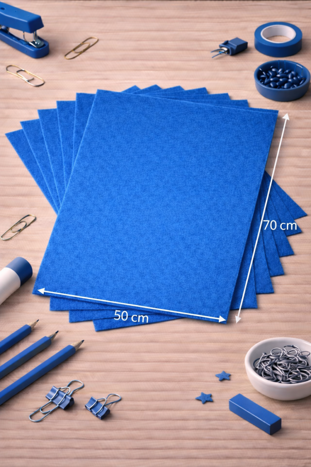 Mavi Keçe Tabaka 10'lu Paket 50x70 cm - 1.5 mm Kalınlık