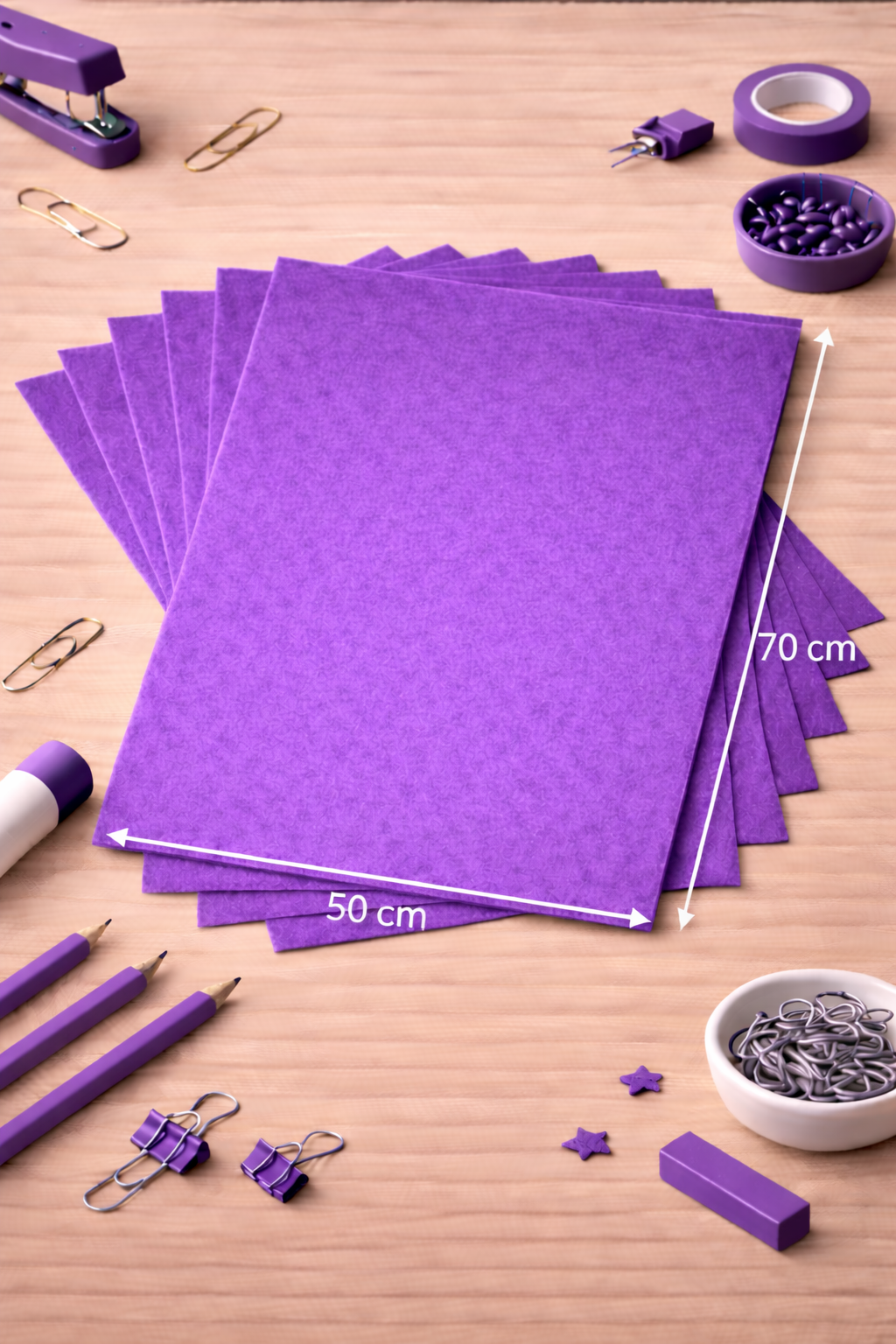 Mor Keçe Tabaka 10'lu Paket 50x70 cm - 1.5 mm Kalınlık