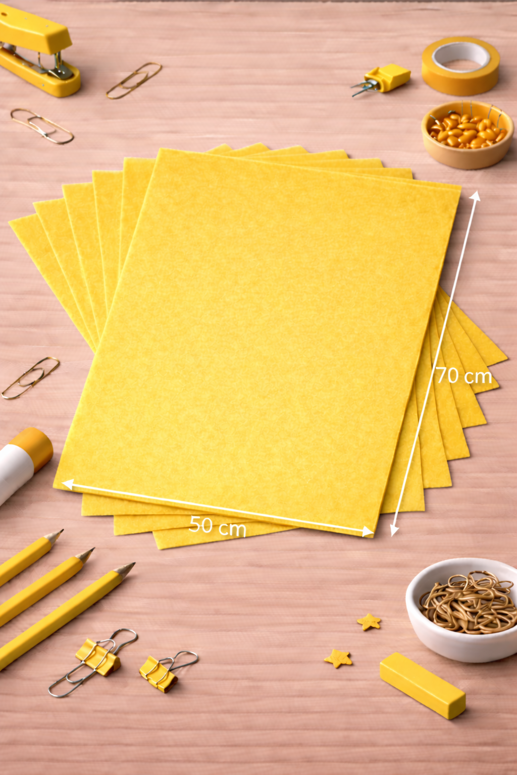 Sarı Keçe Tabaka 10'lu Paket 50x70 cm - 1.5 mm Kalınlık