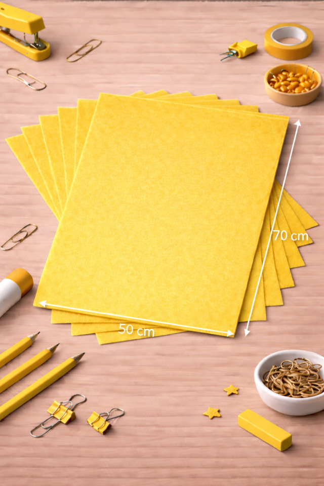 Sarı Keçe Tabaka 10'lu Paket 50x70 cm - 1.5 mm Kalınlık