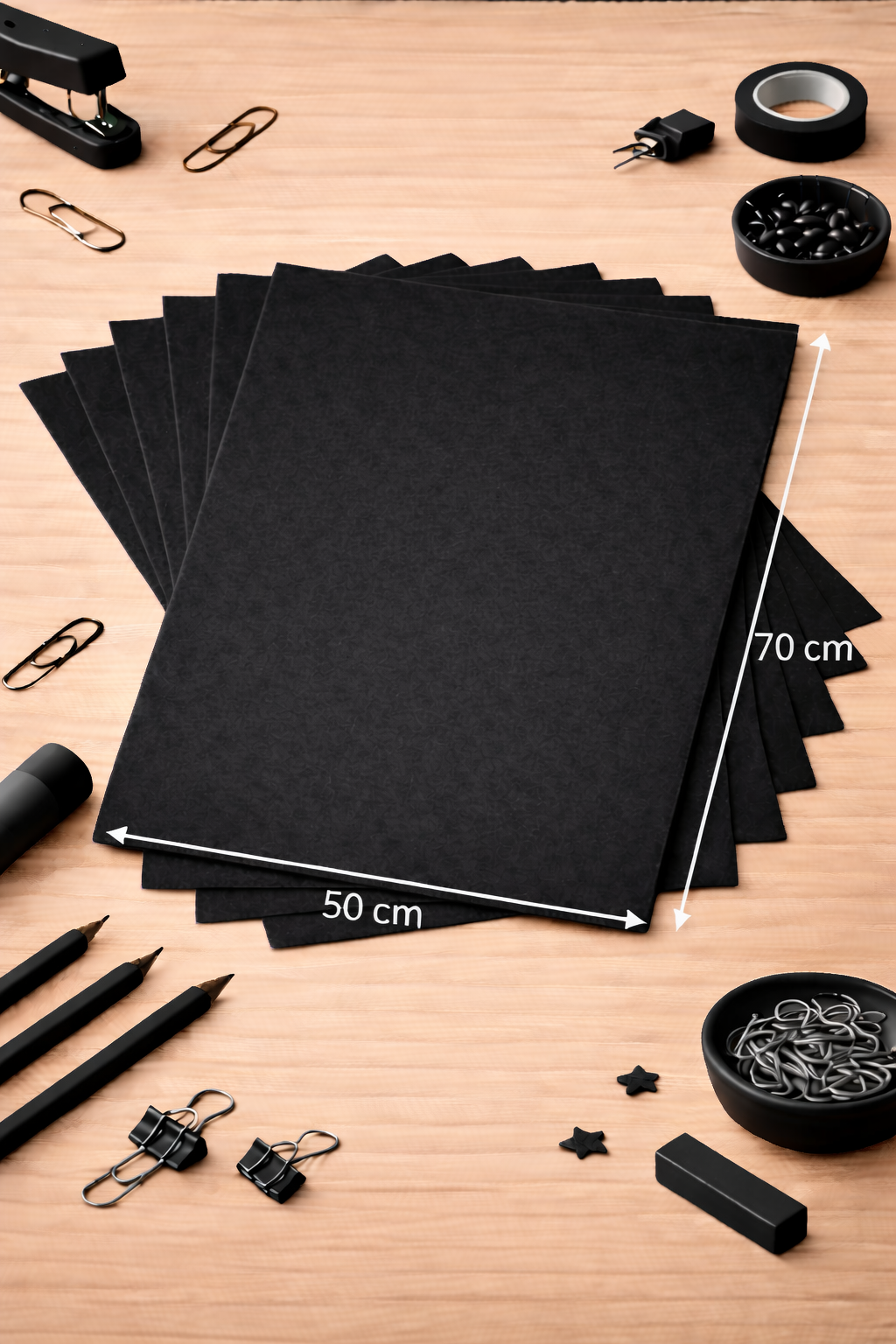 Siyah Keçe Tabaka 10'lu Paket 50x70 cm - 1.5 mm Kalınlık