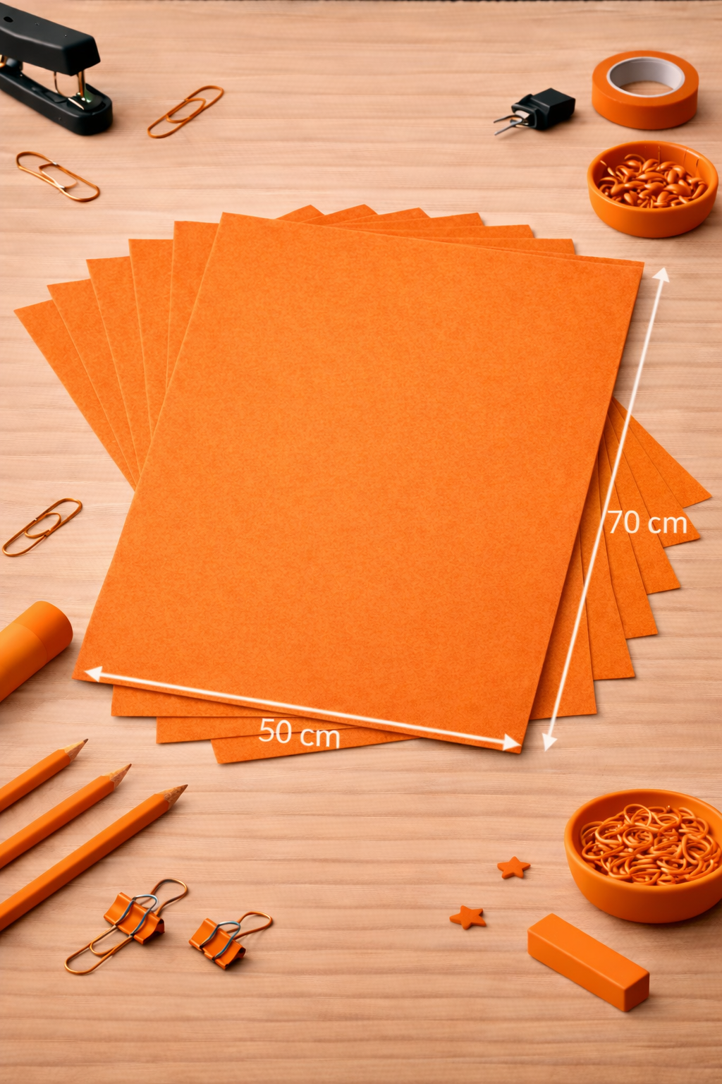 Turuncu Keçe Tabaka 10'lu Paket 50x70 cm - 1.5 mm Kalınlık