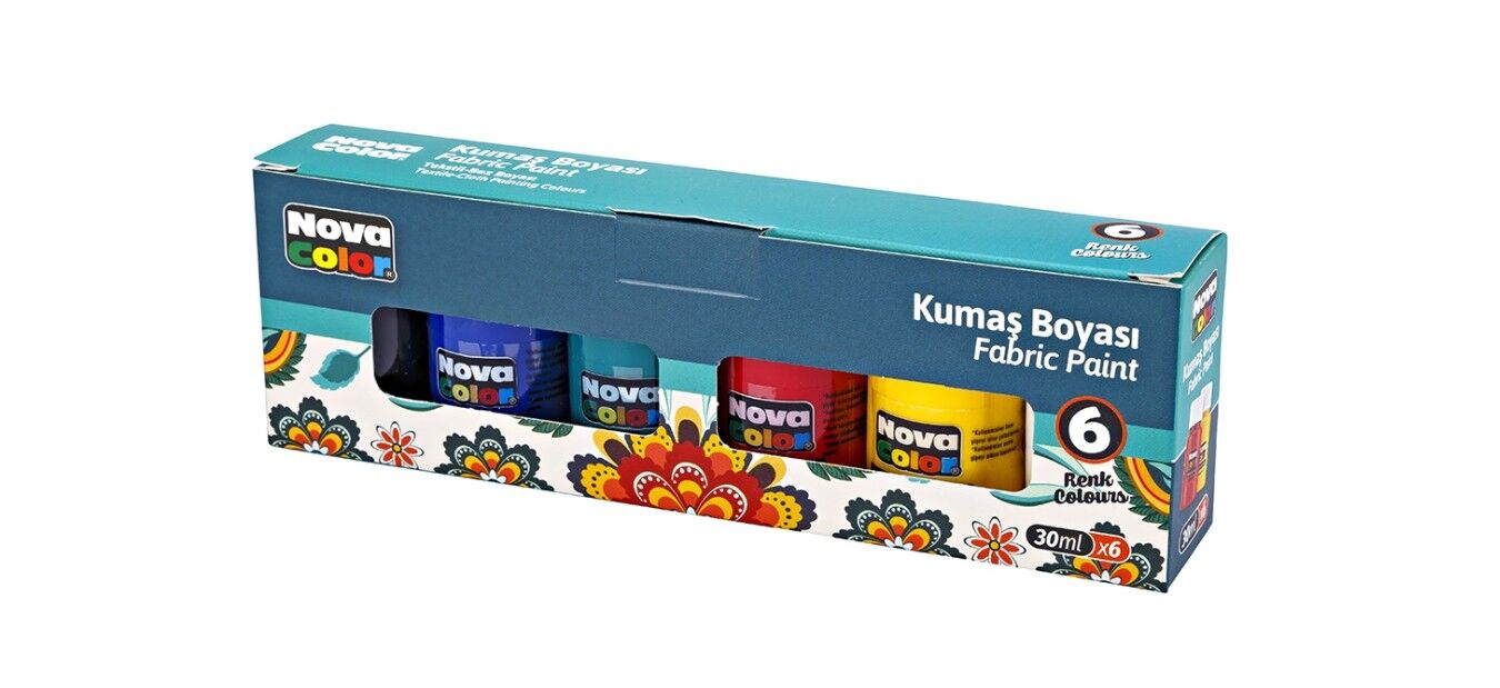 Nova Color Kumaş Boyası 6 Renk 30 ml Şişe