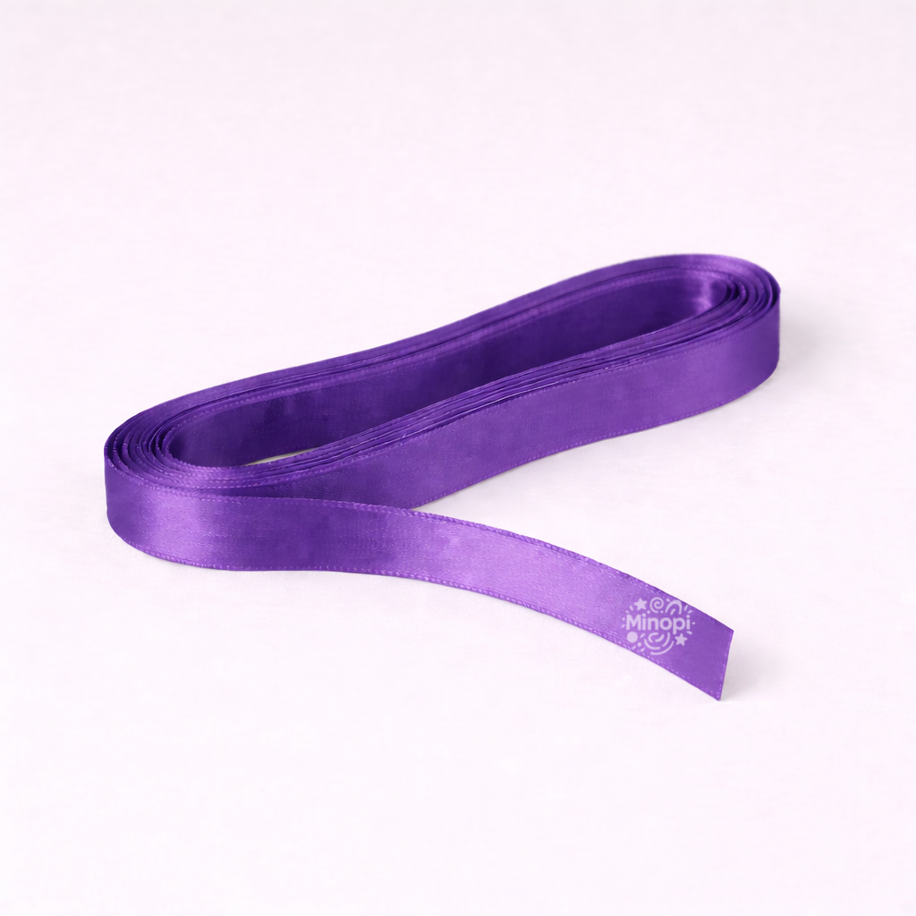 Mor Saten Kurdele 1 Cm Kalınlık 10 Metre Uzunluk , Bohça Çeyiz Özel Gün Süsleme Kurdelesi