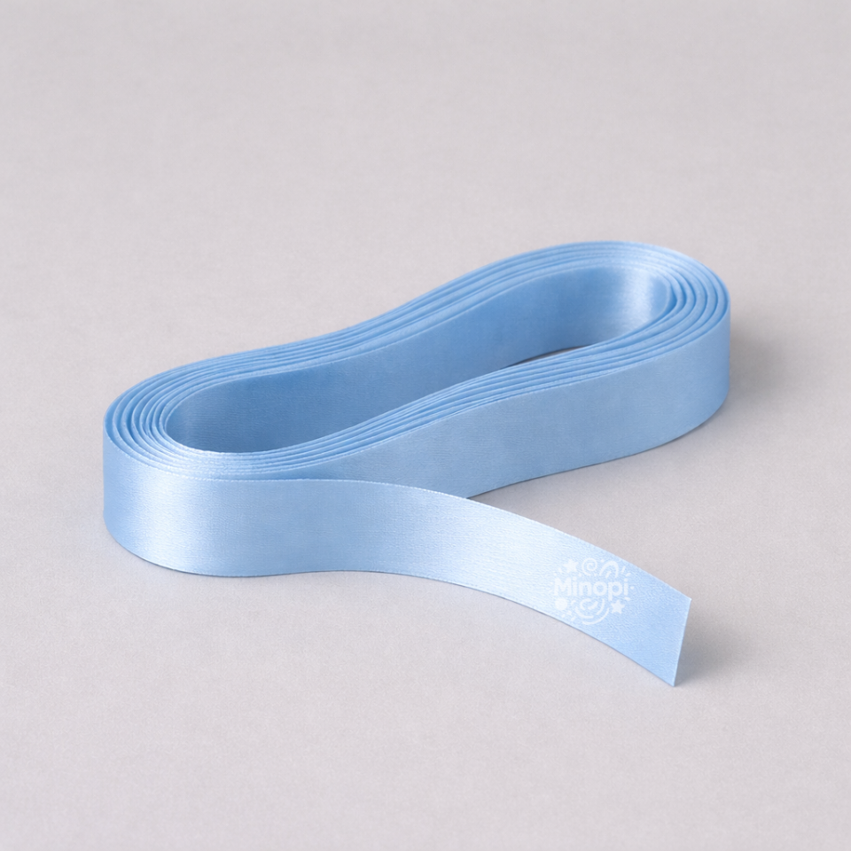 Açık Mavi Saten Kurdele 2 Cm Kalınlık 10 Metre Uzunluk , Bohça Çeyiz Özel Gün Süsleme Kurdelesi