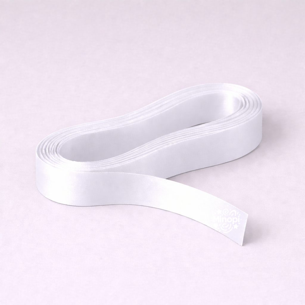 Beyaz Saten Kurdele 2 Cm Kalınlık 10 Metre Uzunluk , Bohça Çeyiz Özel Gün Süsleme Kurdelesi