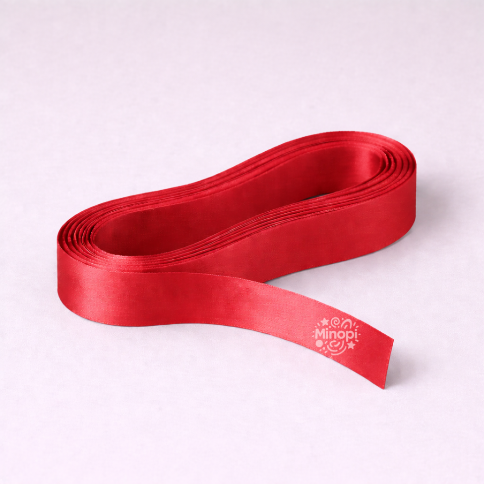 Kırmızı Saten Kurdele 2 Cm Kalınlık 10 Metre Uzunluk , Bohça Çeyiz Özel Gün Süsleme Kurdelesi