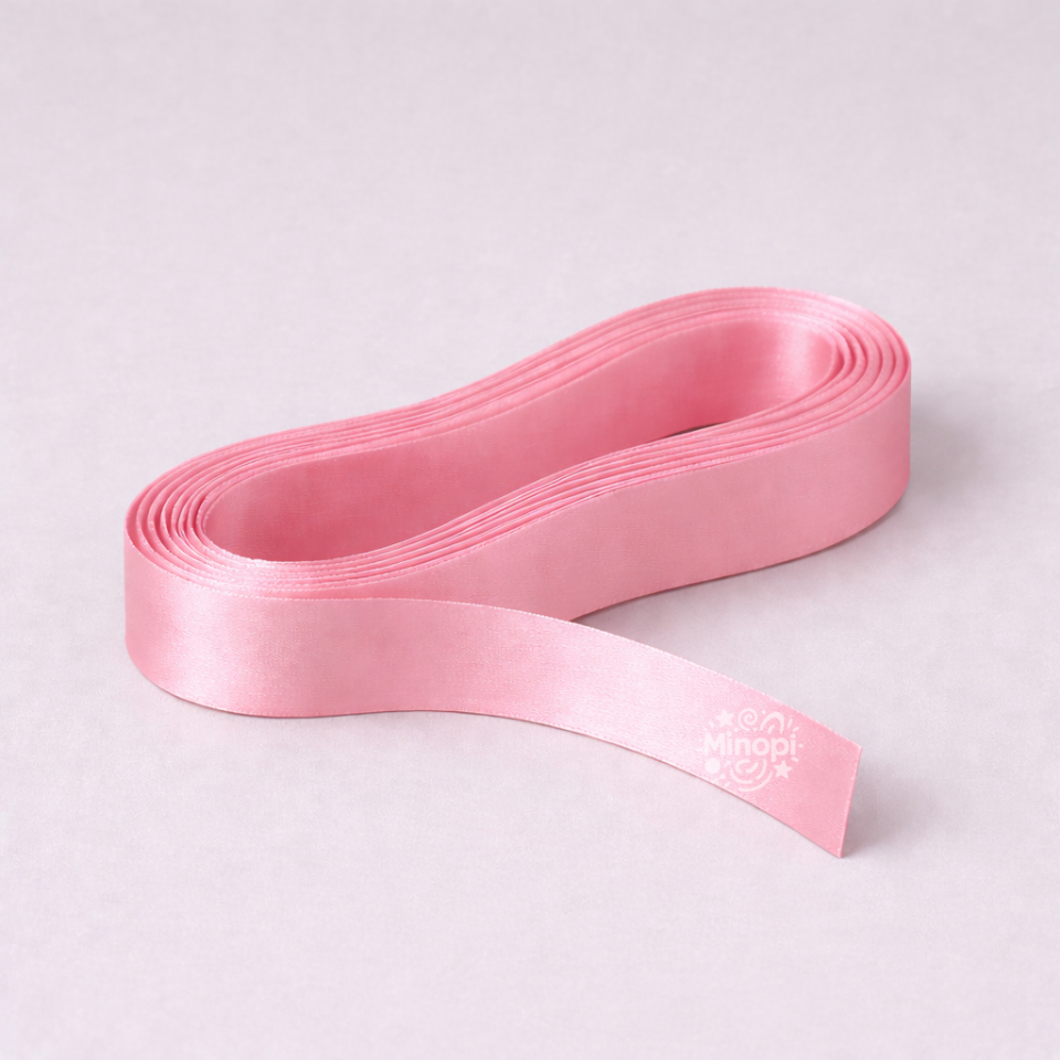 Pembe Saten Kurdele 2 Cm Kalınlık 10 Metre Uzunluk , Bohça Çeyiz Özel Gün Süsleme Kurdelesi