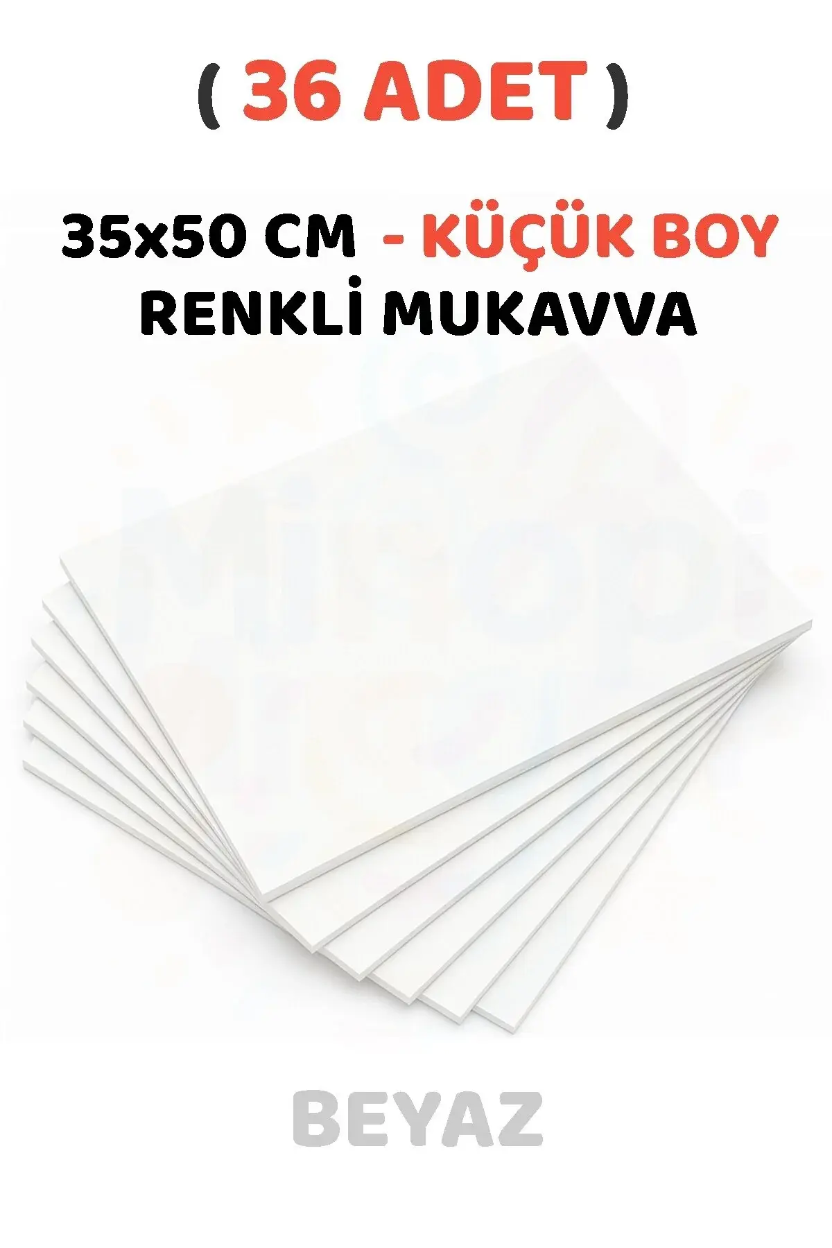 Minopi Beyaz Renkli Mukavva 36 Adet 35x50 cm Sert Karton Mukavva