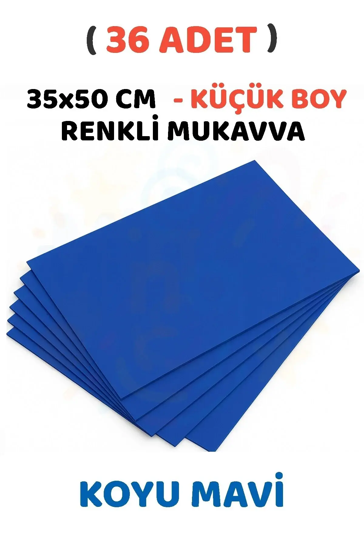 Minopi Koyu Mavi Renkli Mukavva 36 Adet 35x50 cm Sert Karton Mukavva