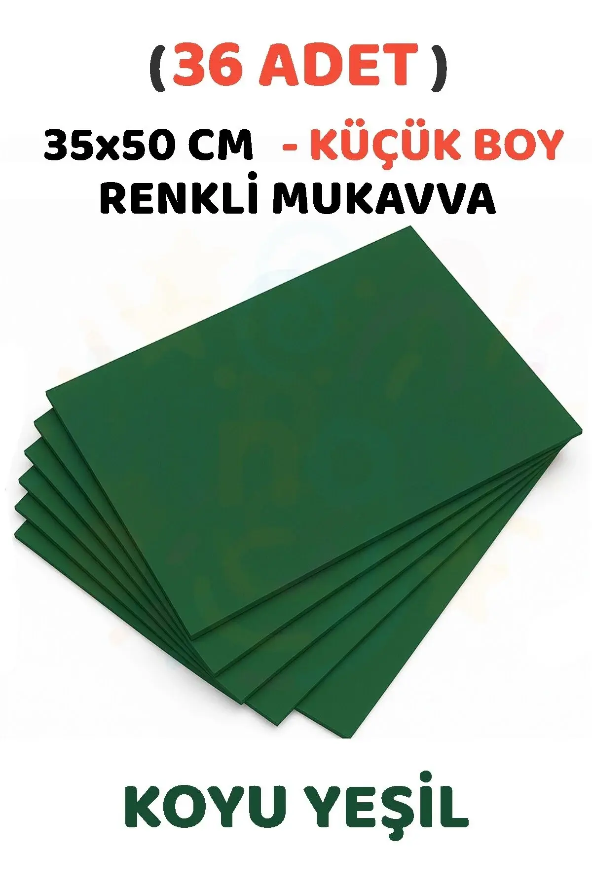 Minopi Koyu Yeşil Renkli Mukavva 36 Adet 35x50 cm Sert Karton Mukavva