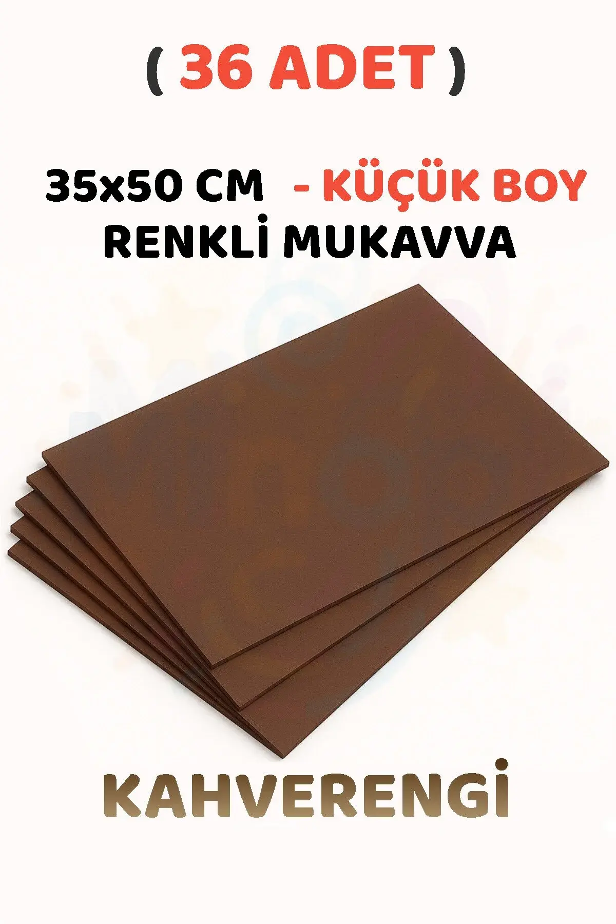 Minopi Kahverengi Renkli Mukavva 36 Adet 35x50 cm Sert Karton Mukavva