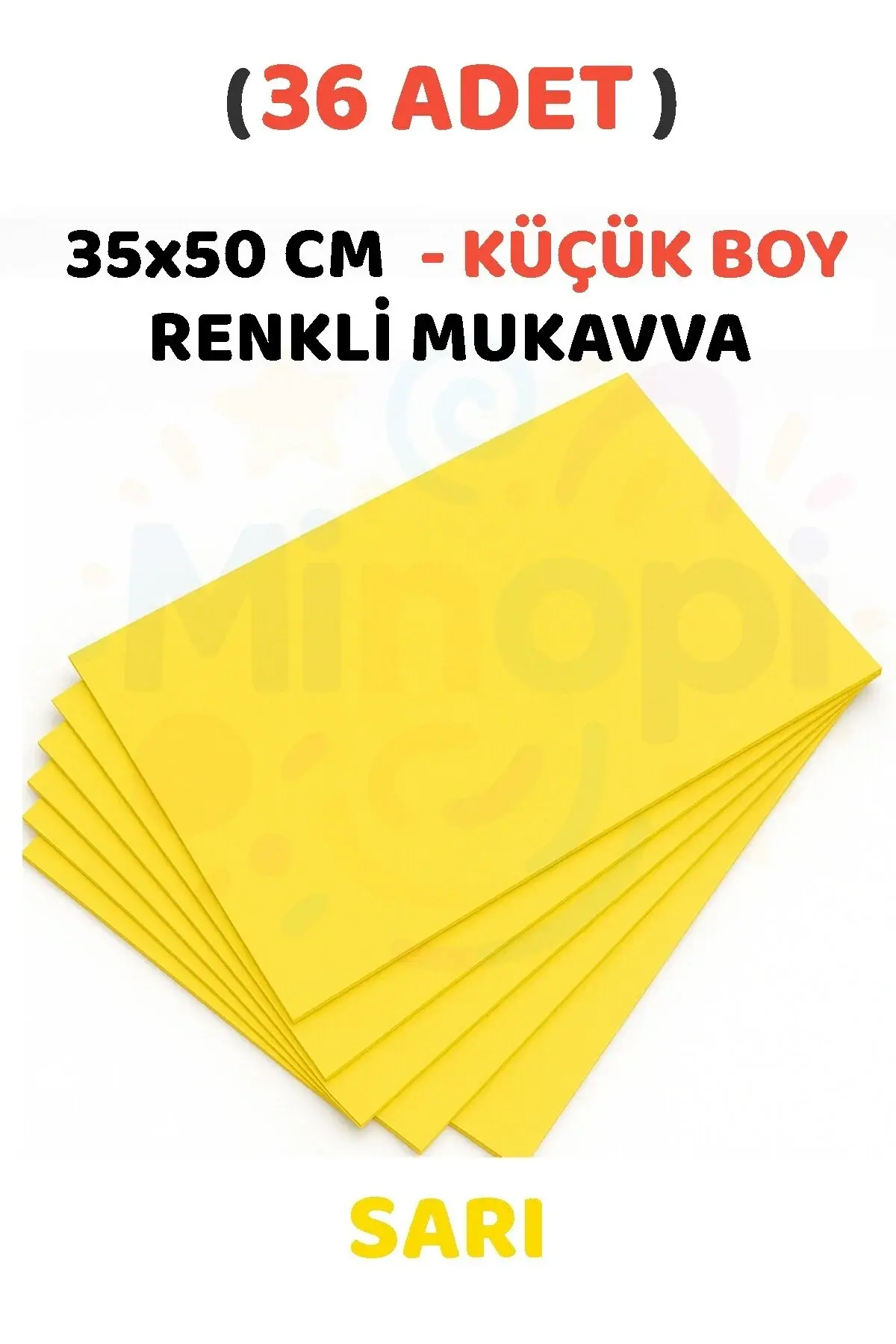 Minopi Sarı Renkli Mukavva 36 Adet 35x50 cm Sert Karton Mukavva