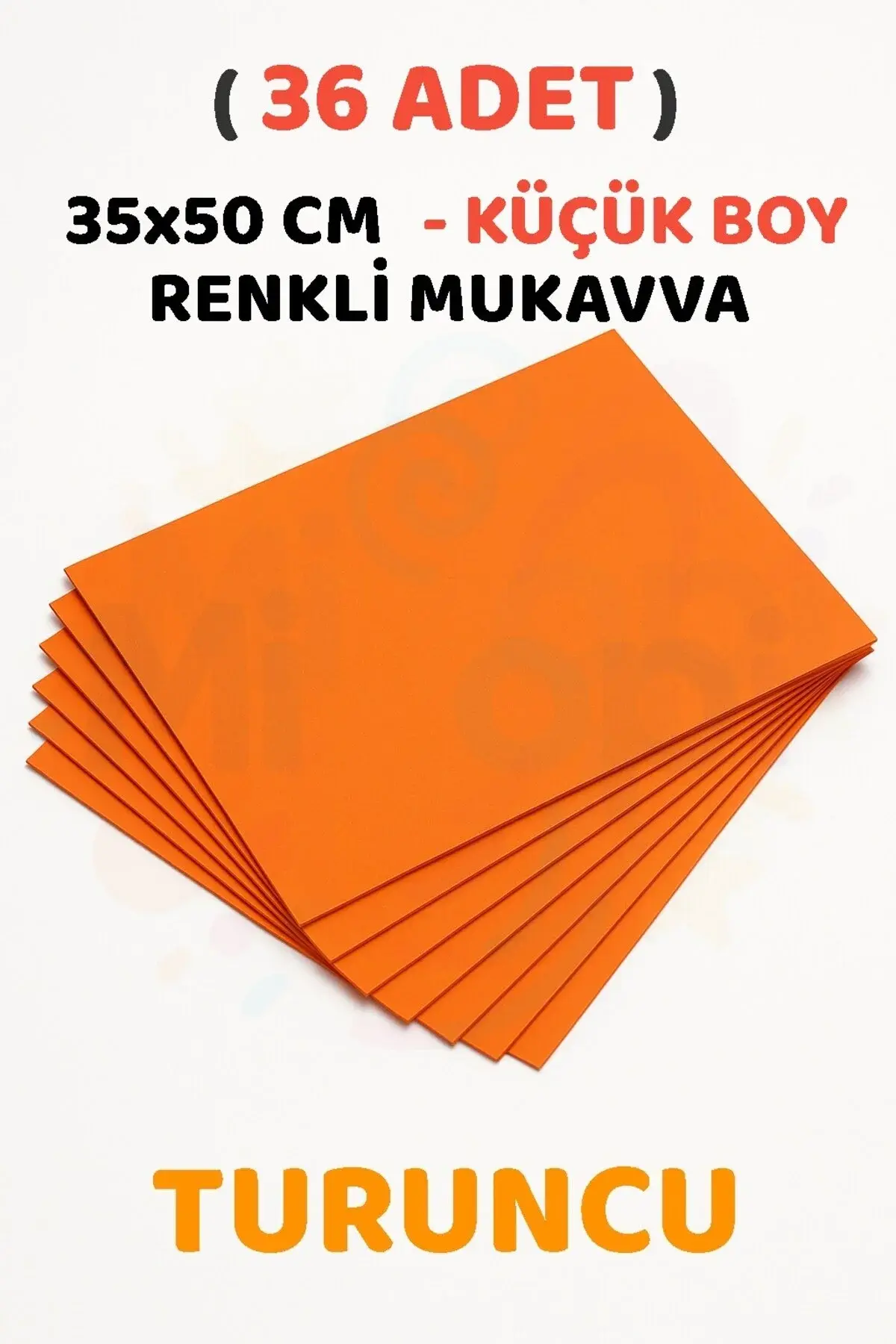 Minopi Turuncu Renkli Mukavva 36 Adet 35x50 cm Sert Karton Mukavva