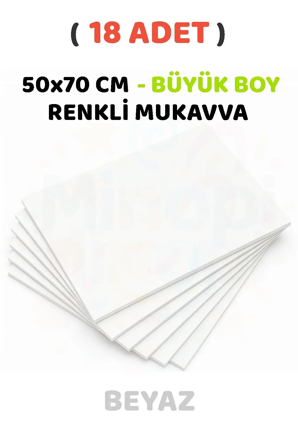 Beyaz Renkli Mukavva 18 Adet 50x70 cm Sert Karton Mukavva