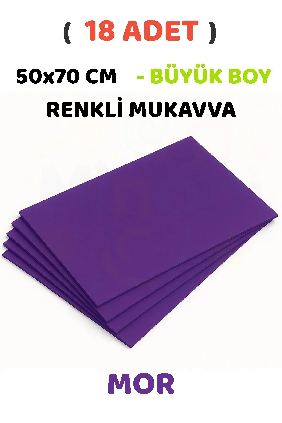Mor Renkli Mukavva 18 Adet 50x70 cm Sert Karton Mukavva