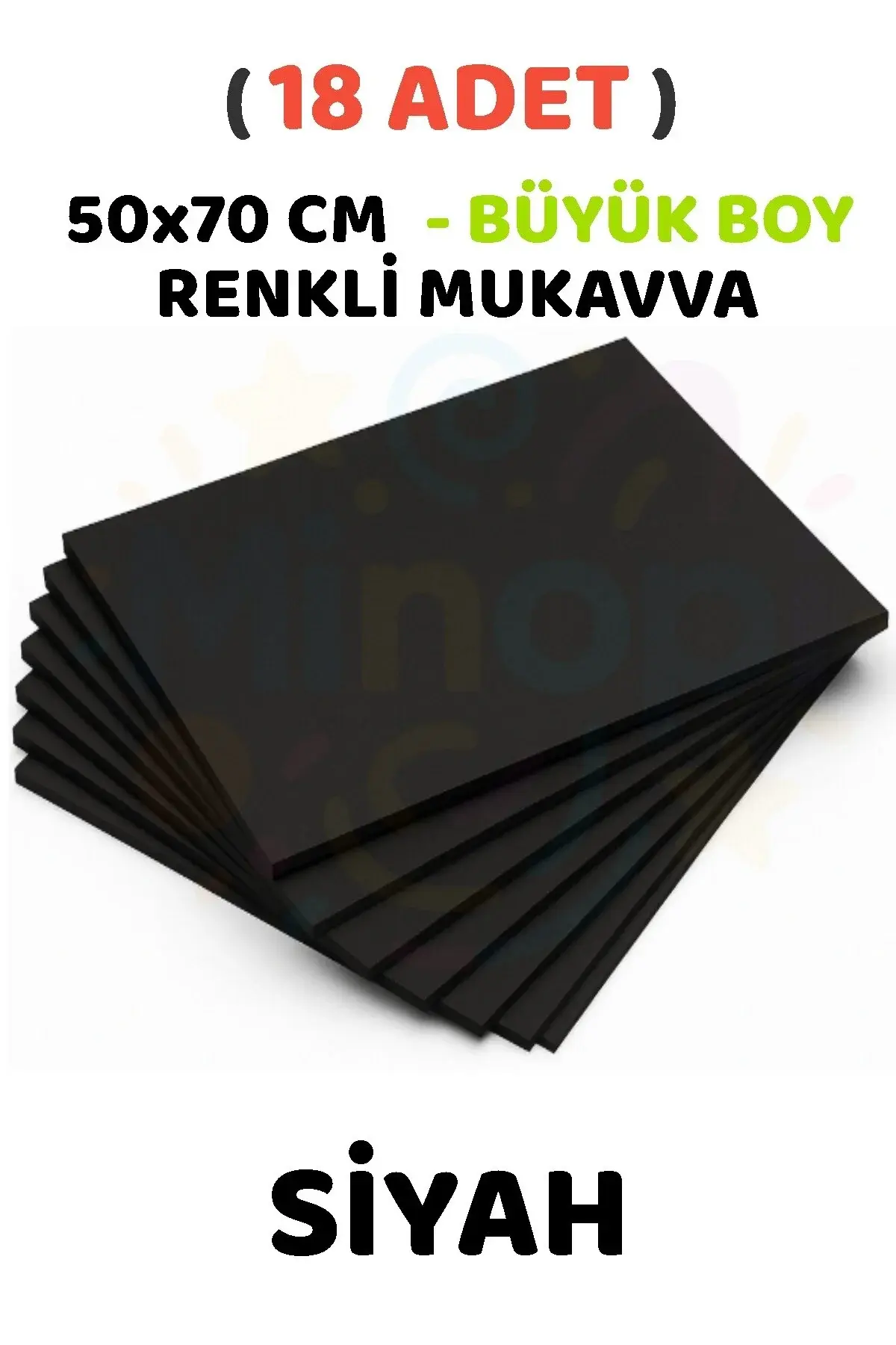 Siyah Renkli Mukavva 18 Adet 50x70 cm Sert Karton Mukavva
