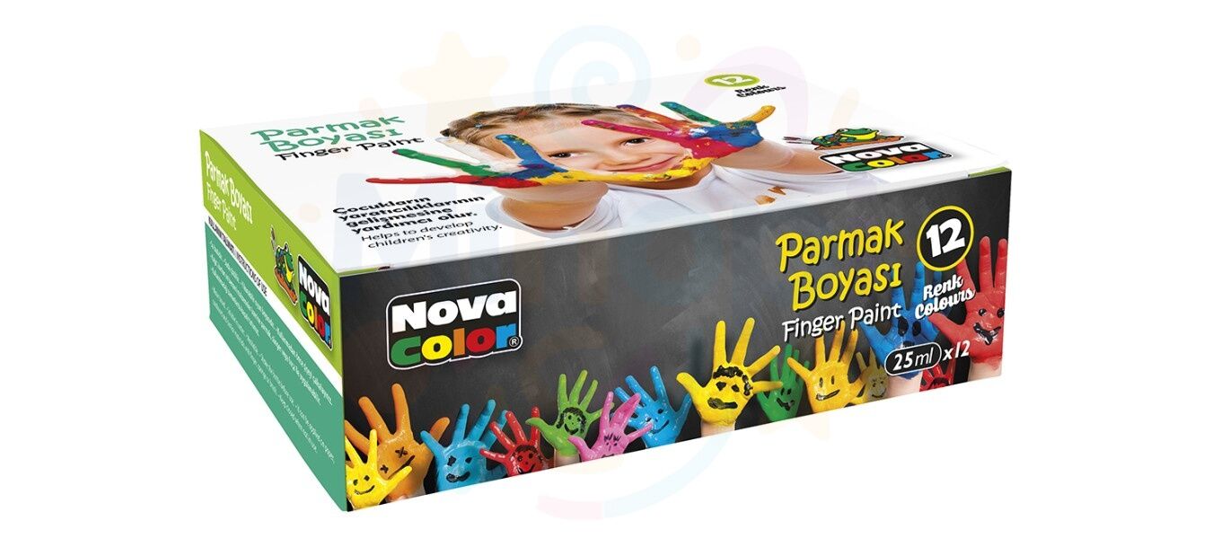 Nova Color Parmak Boyası 12x25 ml Su Bazlı